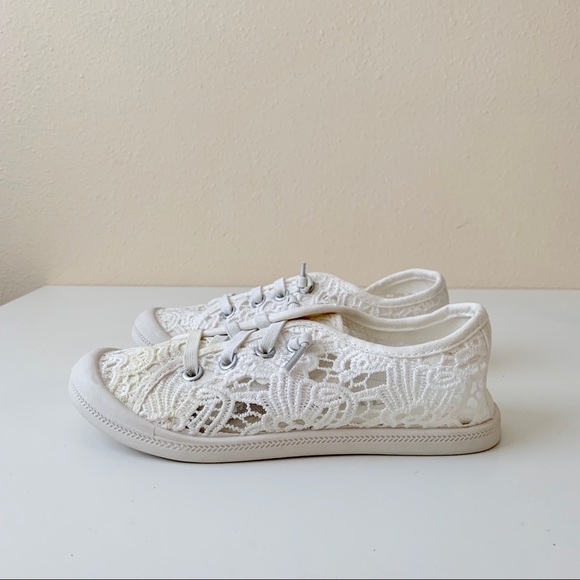 crochet lace sneakers